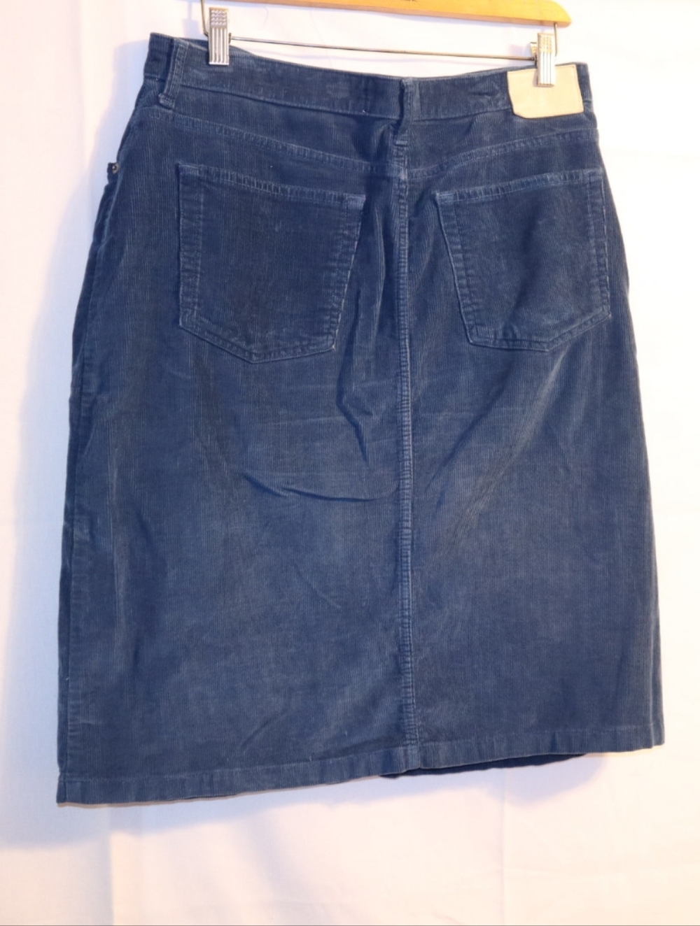 Everlane Skirt Womens  Baby Blue Button Front Corduroy Straight Pockets Midi 30 - Picture 8 of 11